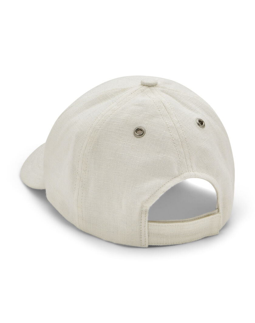 Linen Cap with Embroidery – Cream thumbnail number 1